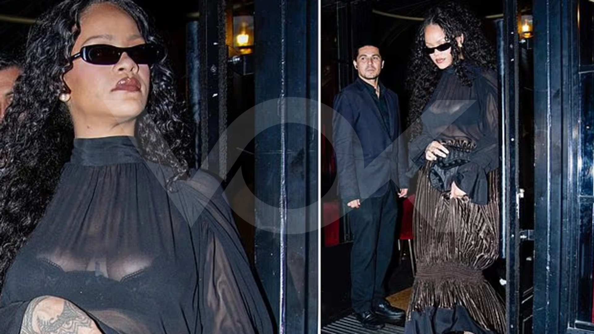 Rihanna mahnit në Paris me fustanin transparent
